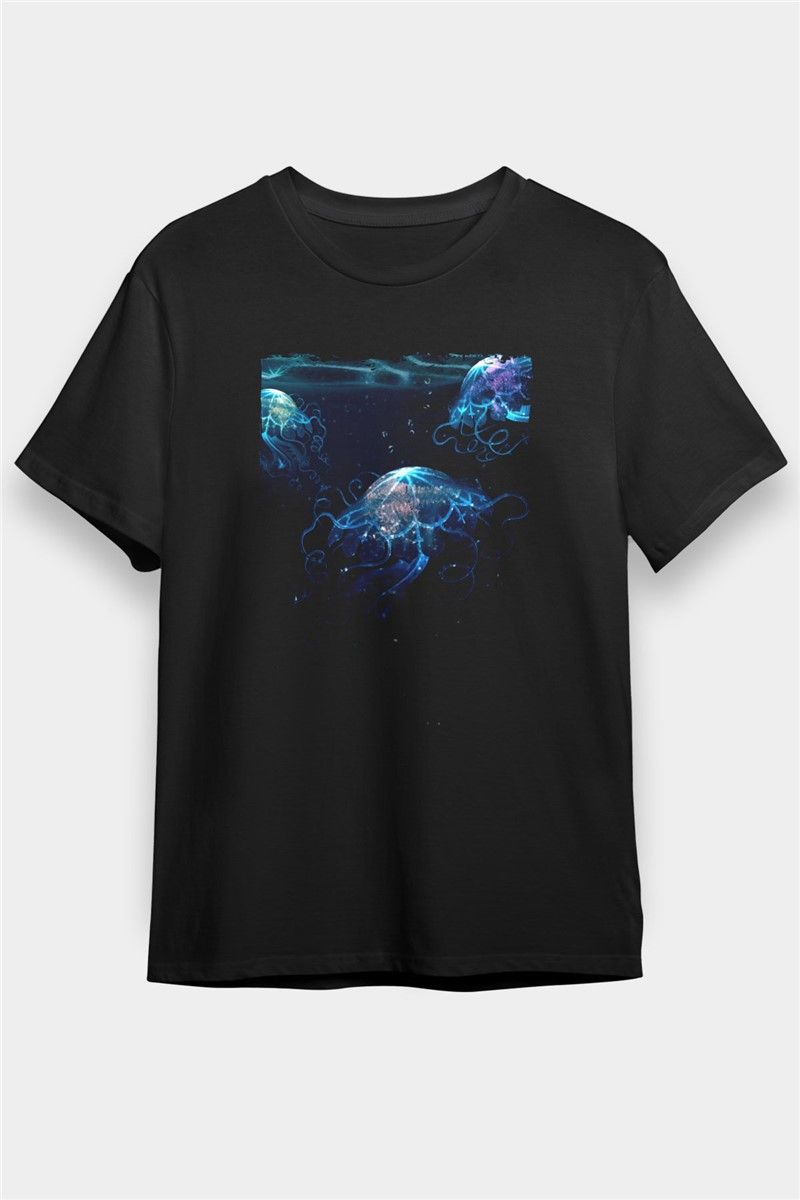 Unisex Print T-Shirt - Black #373742