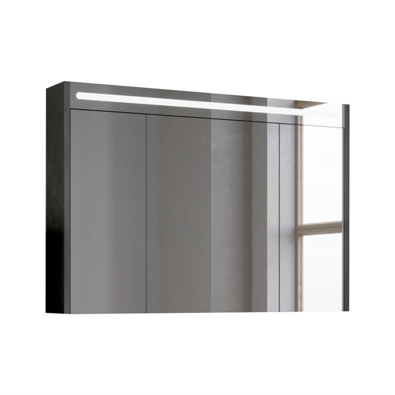Denko Latte Mirror with LED lighting and cabinet 95 cm - Retro Silver #340981