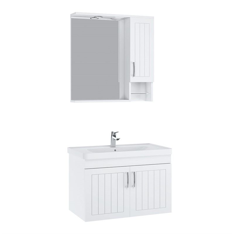 Denko Lotus Bathroom Set 80 cm - White #337535