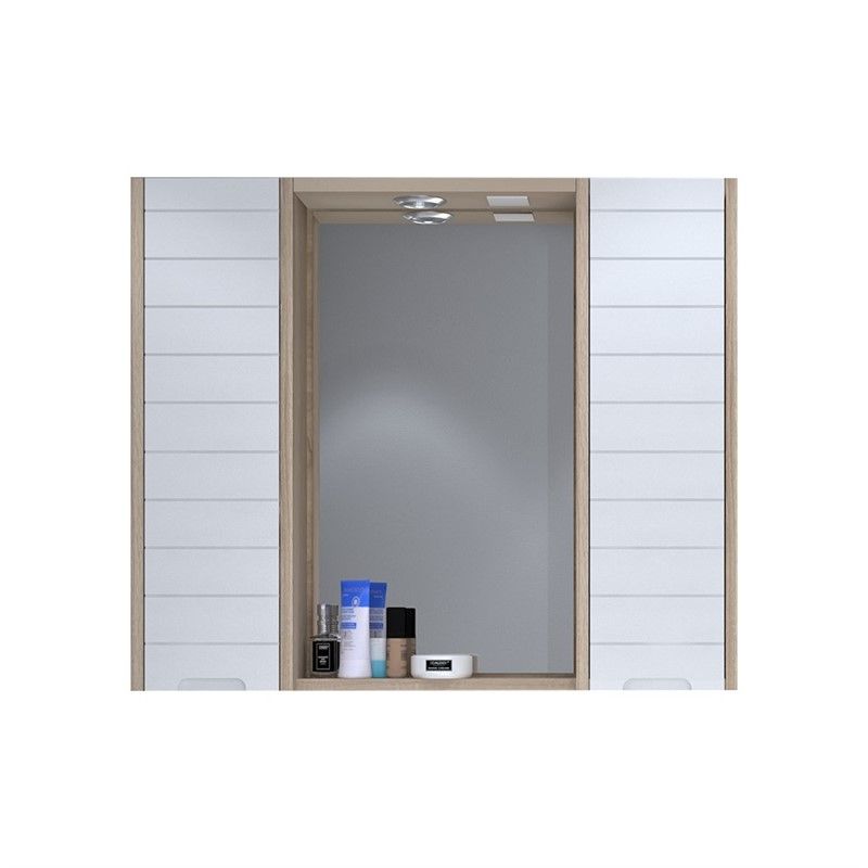Denko Mostar Mirror with Cabinets  87 cm - White-Beige #338509
