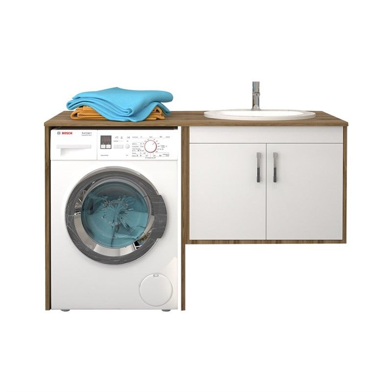Denko Omega Cabinet with sink and compartment for washing machine 140 cm - #339205