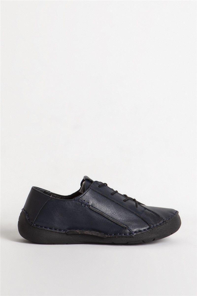 DERİCLUB Women's Genuine Leather Shoes 044188 - Dark Blue #332289