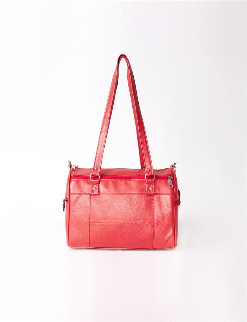 Leather Club Women's Leather Shoulder Bag - Coral #317402