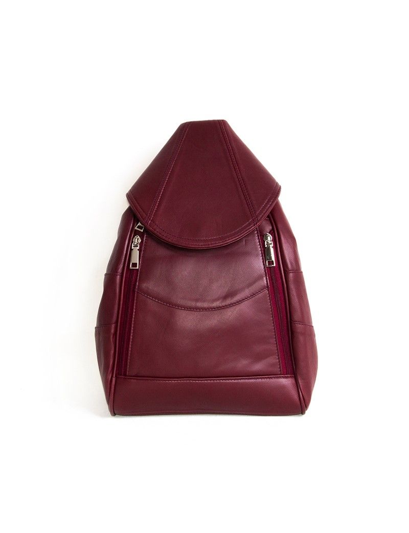 Ženski ruksak od prave kože 2056 - Bordo #317432