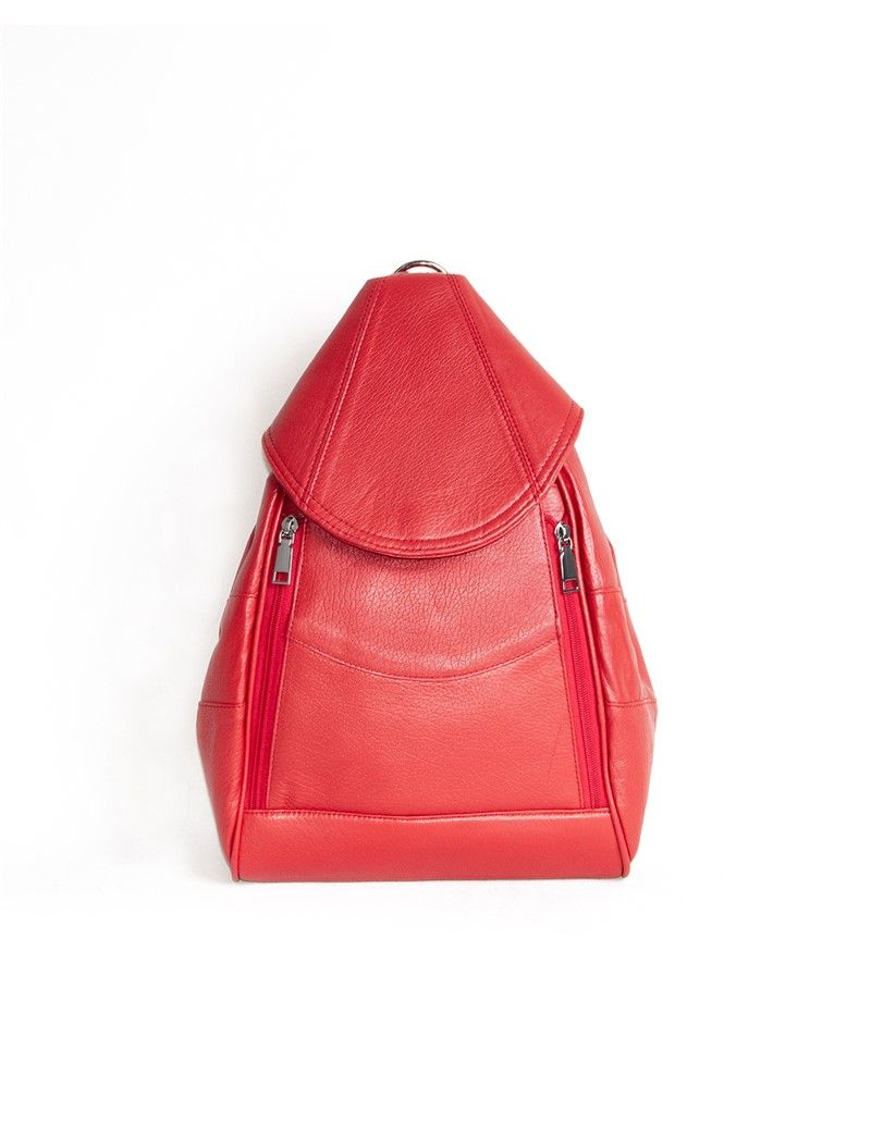 Leather Club Women's Leather Backpack - Coral #317438