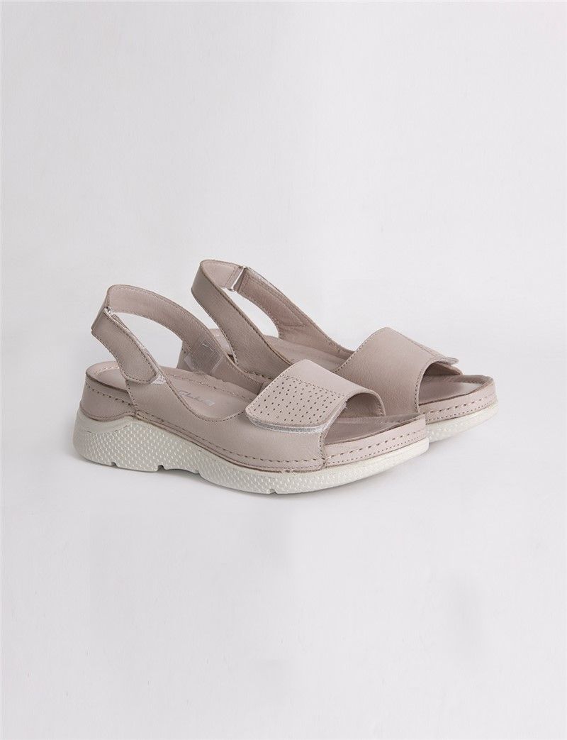 Women's Leather Sandals - Cream #317577