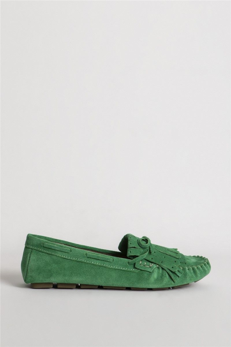 Women's 912 Natural Suede Loafers - Green #334678