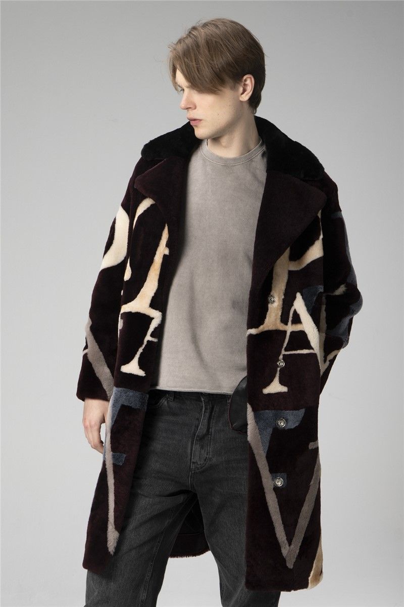 Men's genuine leather coat - Bordeaux #358126