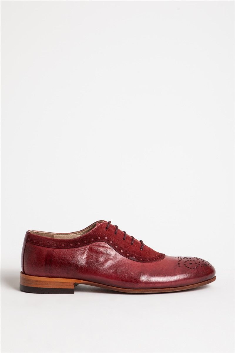 Férfi bőrcipő - Piros  318527