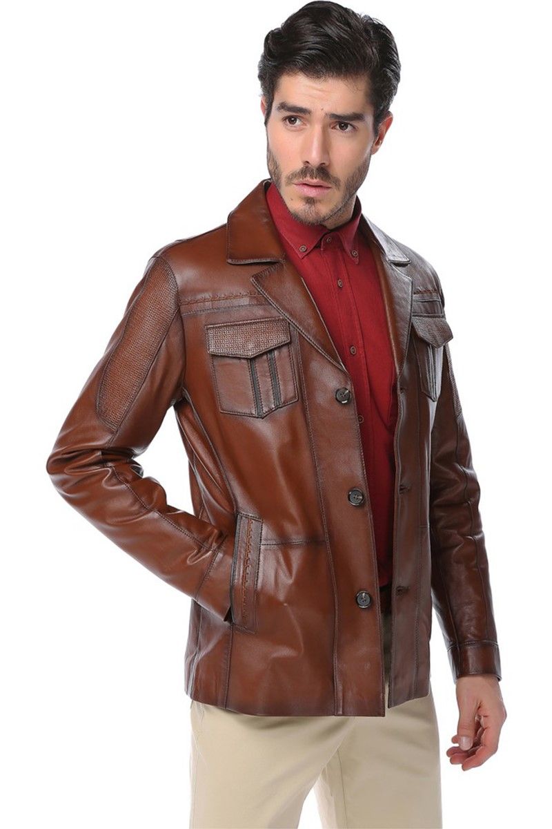 Férfi valódi bőr kabát #317636