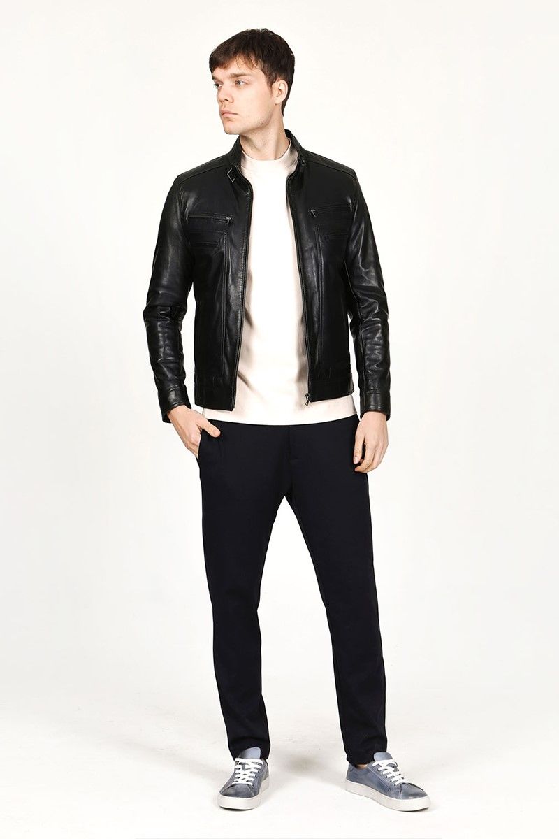 Men's Real Leather Jacket - Black #318249