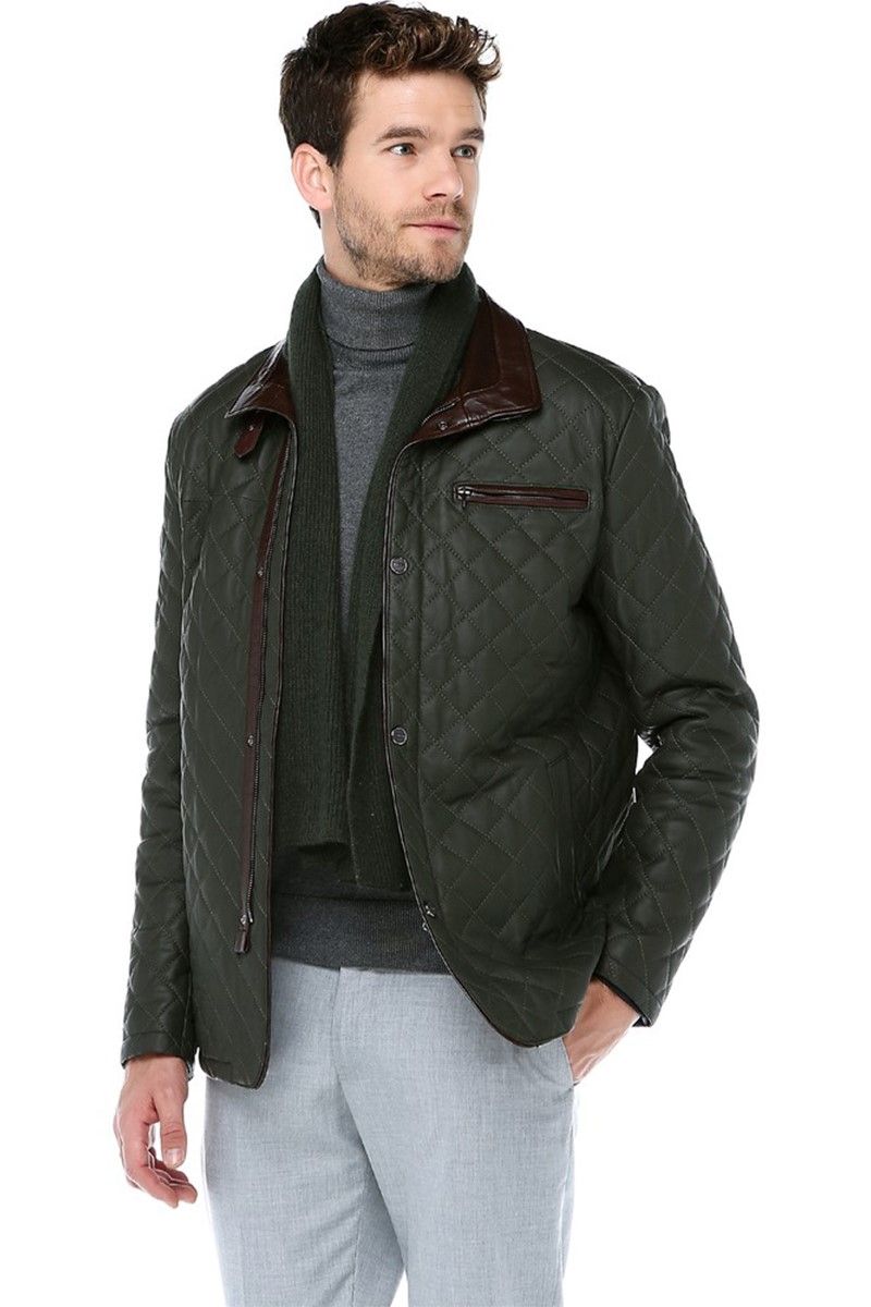 Men's leather jacket E-1202 - Black #318639
