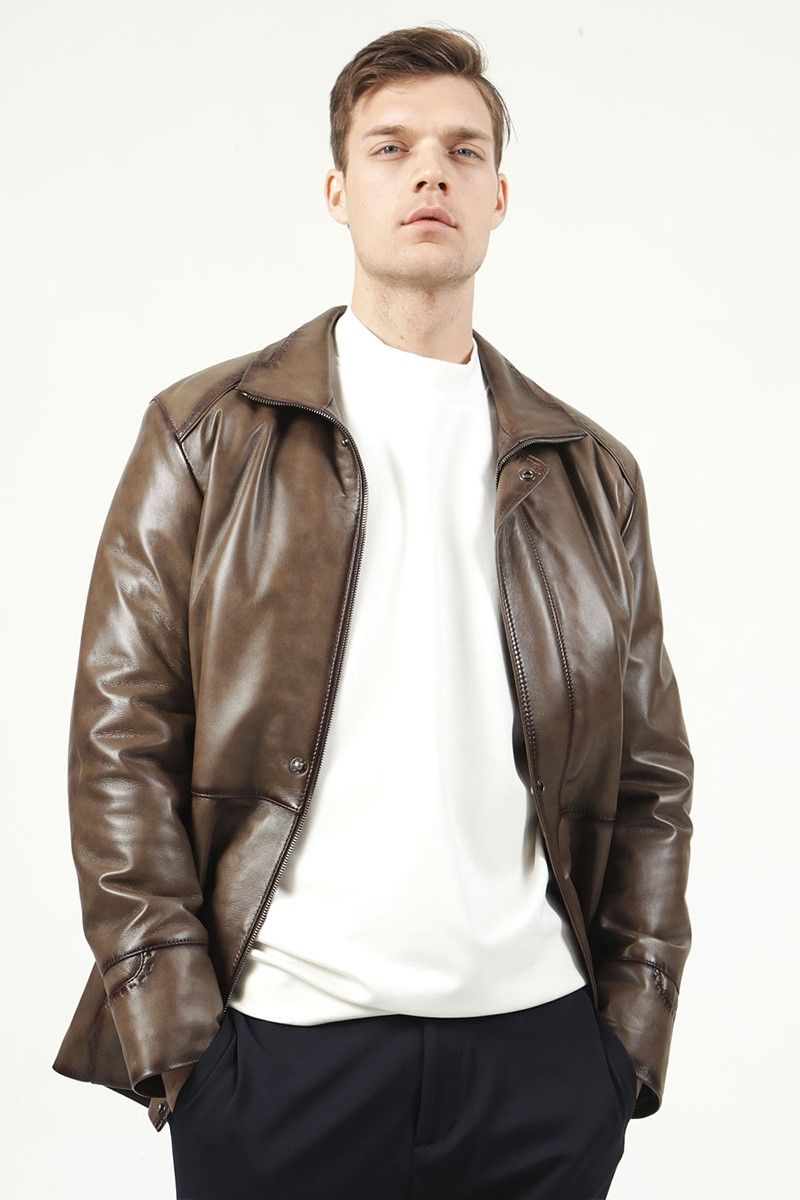 Men's leather coat #319103