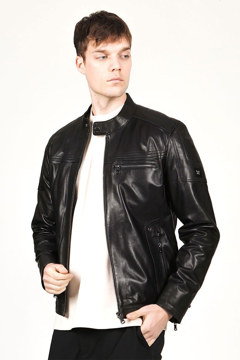 Men's Real Leather Jacket - Black #317684