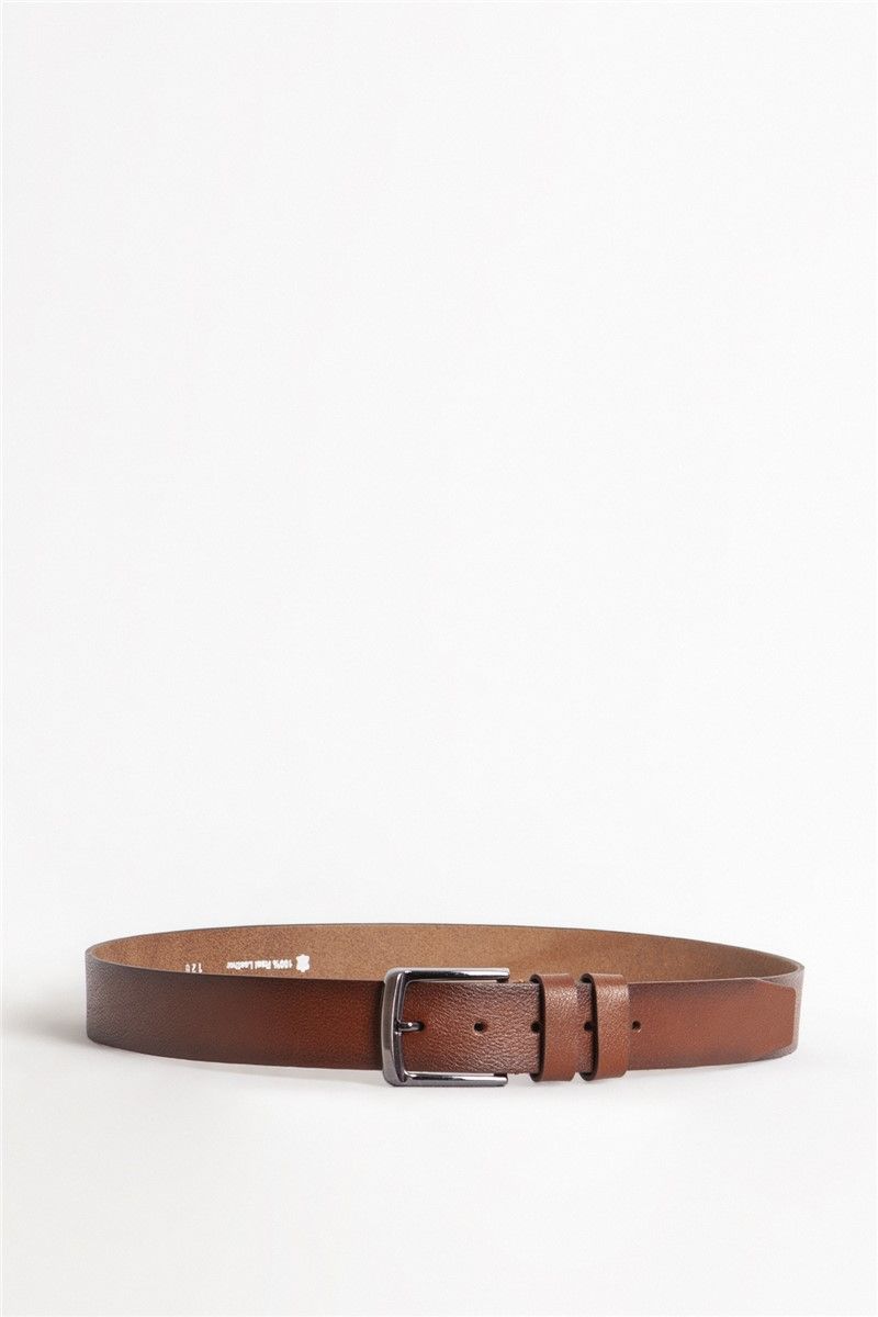 DERİCLUB Men's genuine leather belt 502 - Taba #365474