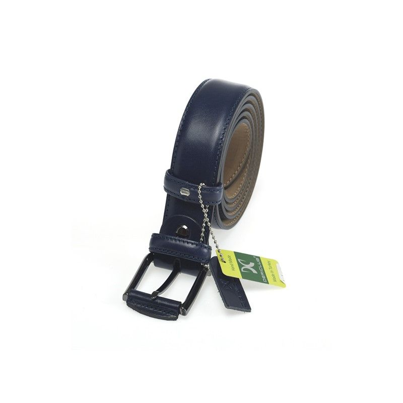 Men's leather belt - Dark blue #318418