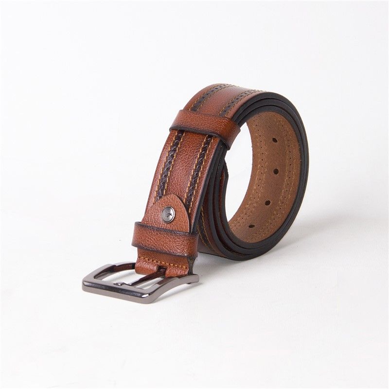Men's leather sports belt - Brown #317286