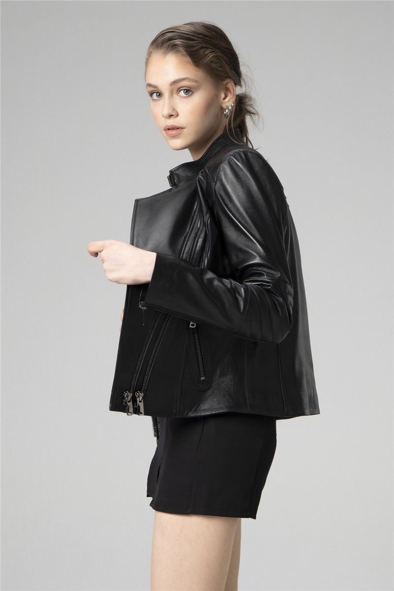 Women's genuine leather jacket - Black #358891