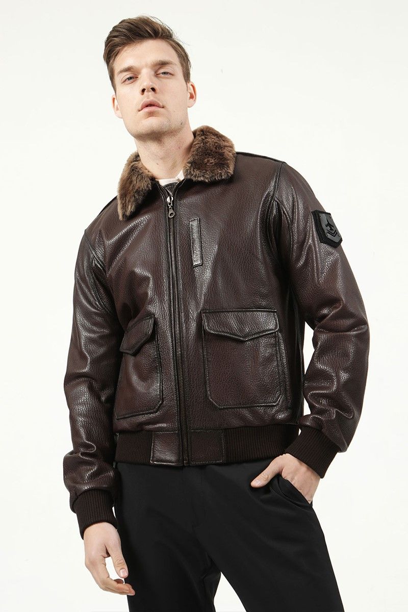 Men's leather coat - Brown #321453