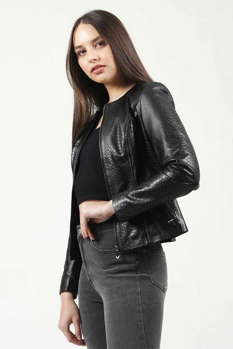 Ženska kožna jakna s RM384 - crna # 318405