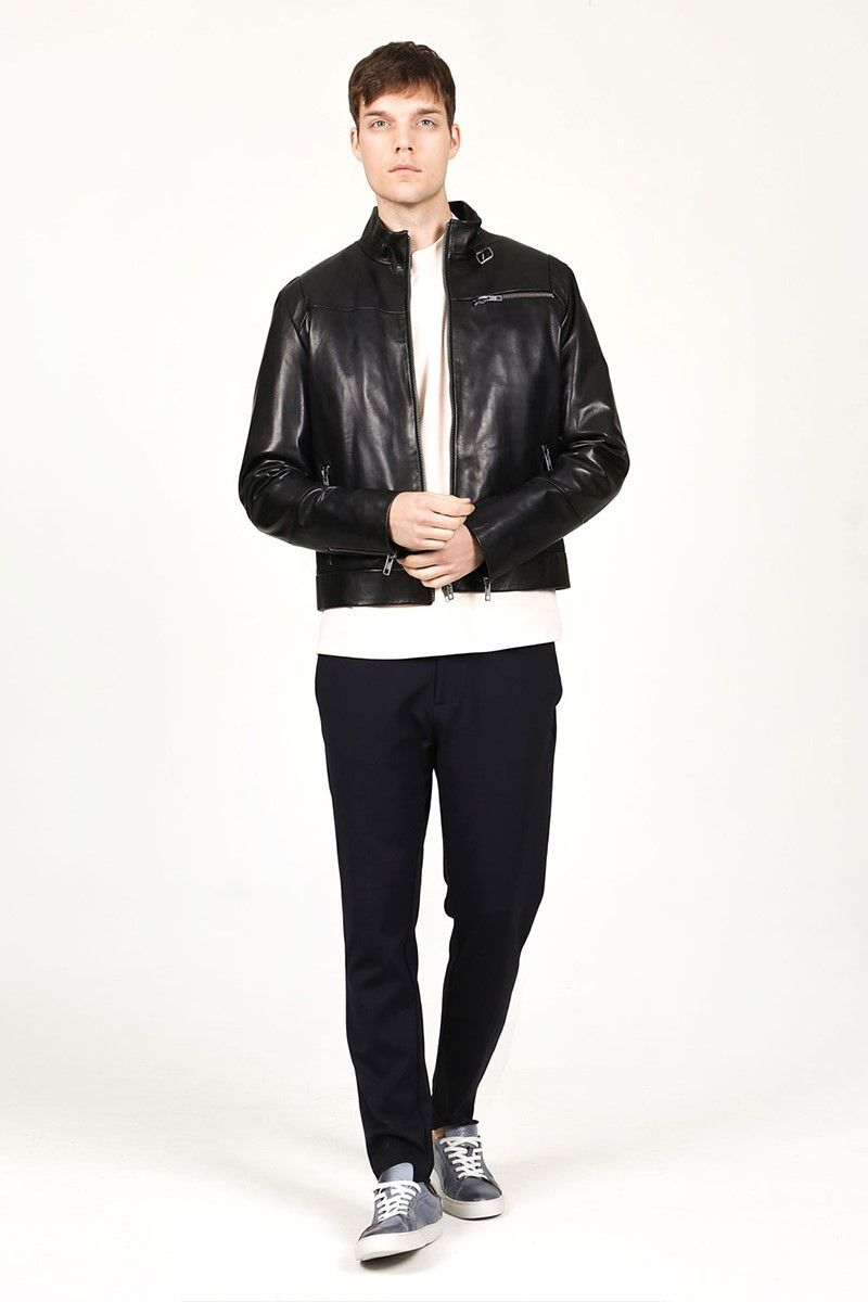 Men's leather jacket SDX-2026 - Black #319235