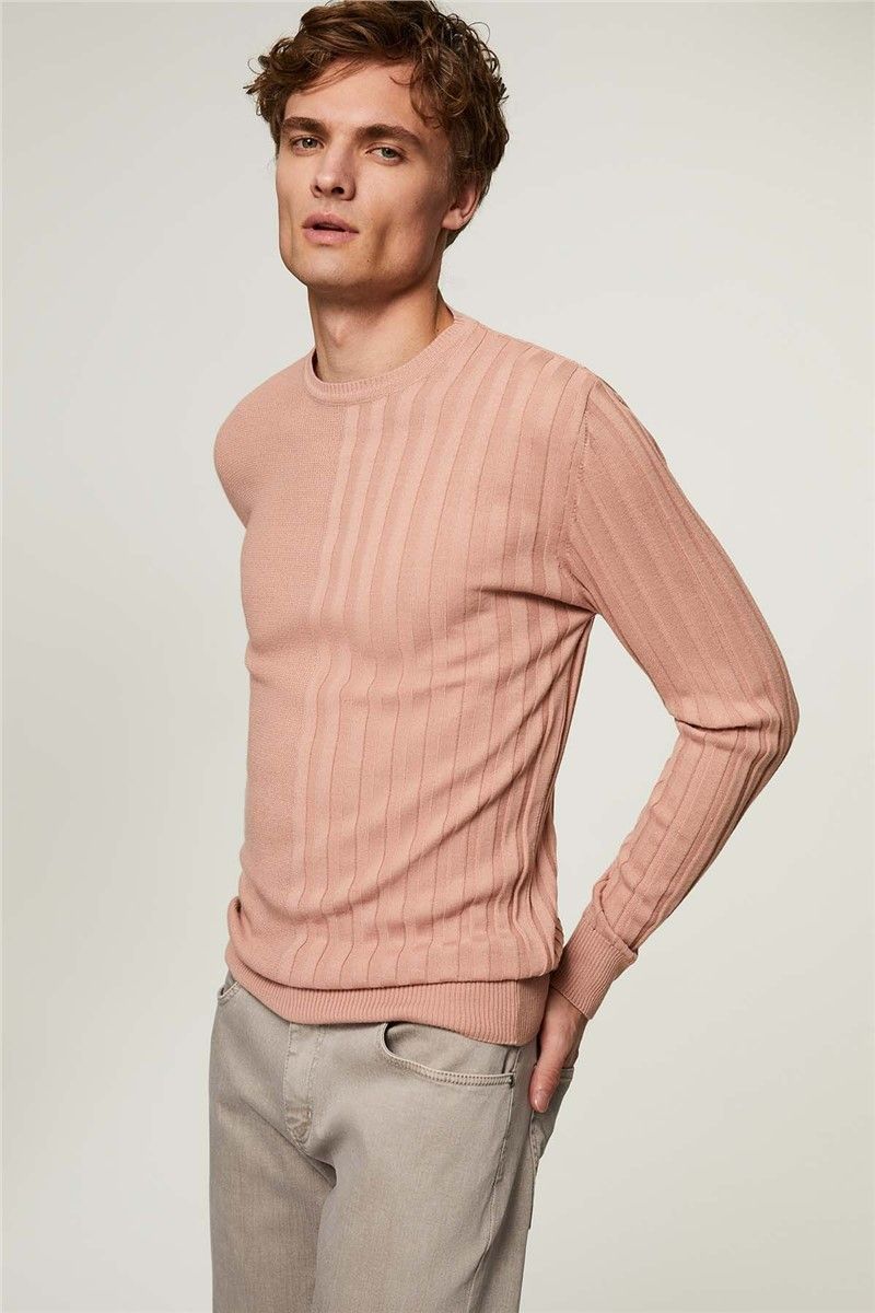 Euromart - Men's Knitted Sweater - Color Salmon #366063