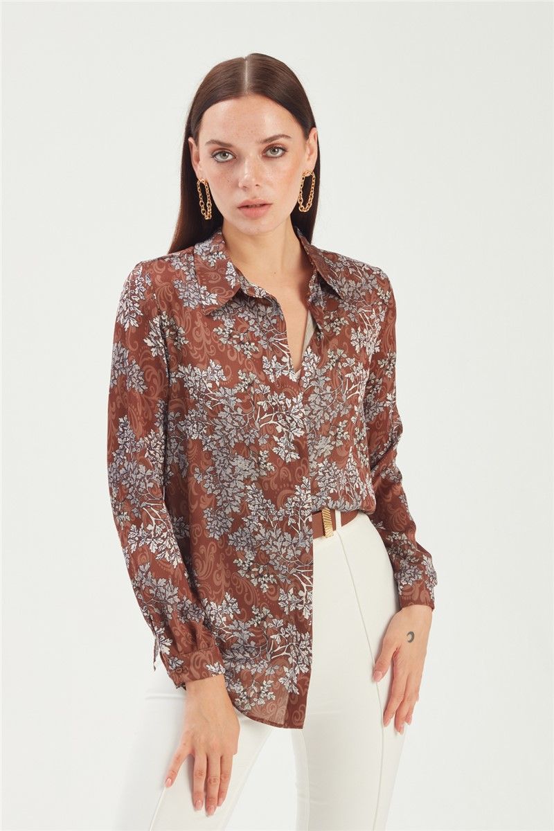 Women's Patterned Shirt - Brown #361887