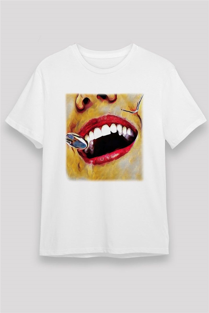 Unisex Print T-Shirt - White #372797