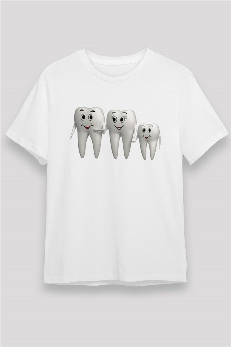 Unisex Print T-Shirt - White #372805