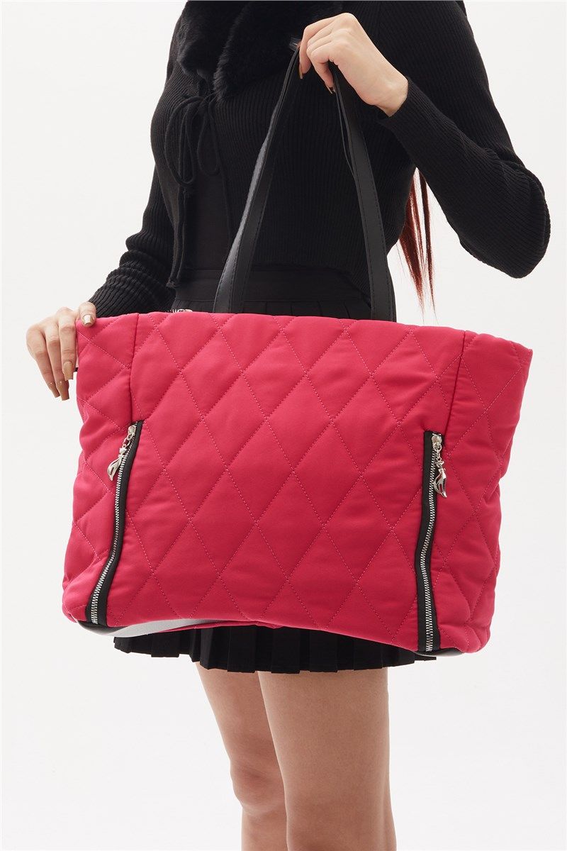 Női steppelt táska - Hot Pink #398079