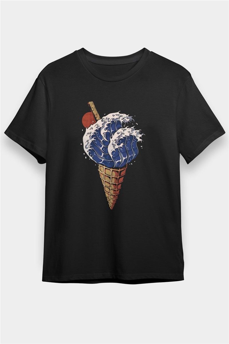 Unisex Print T-Shirt - Black #372836