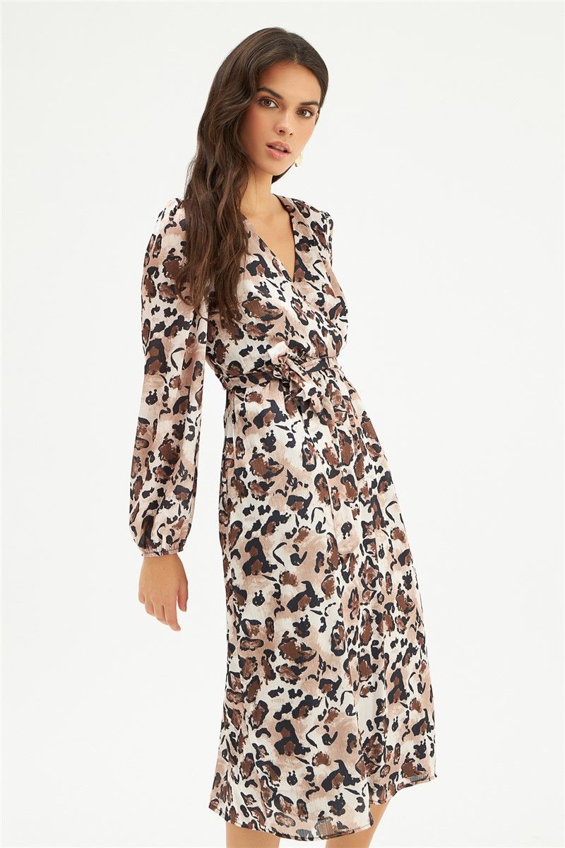 Women's Leopard Print Dress - Brown-Black #361214