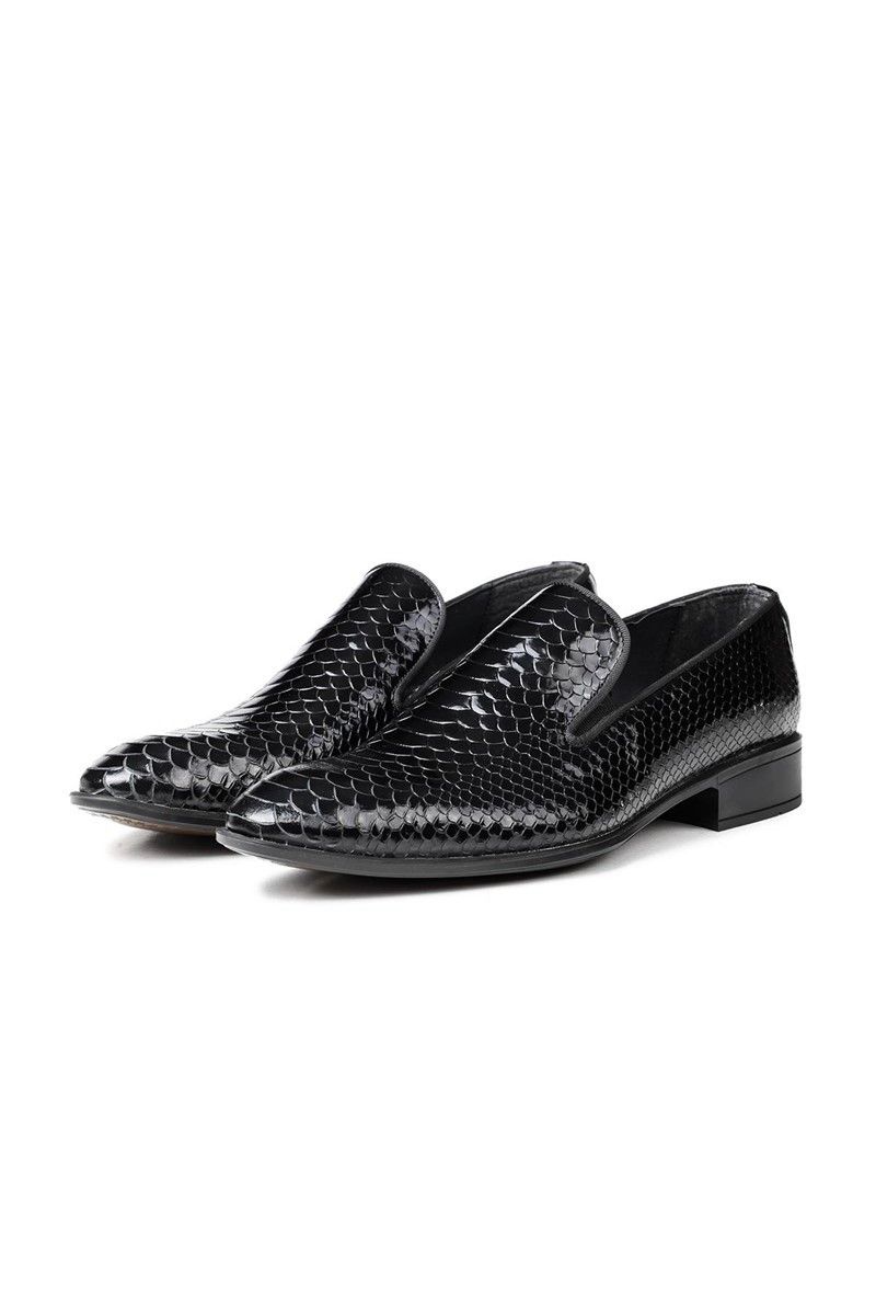 Ducavelli Men's Real Leather Embossed Shoes - Black #316877