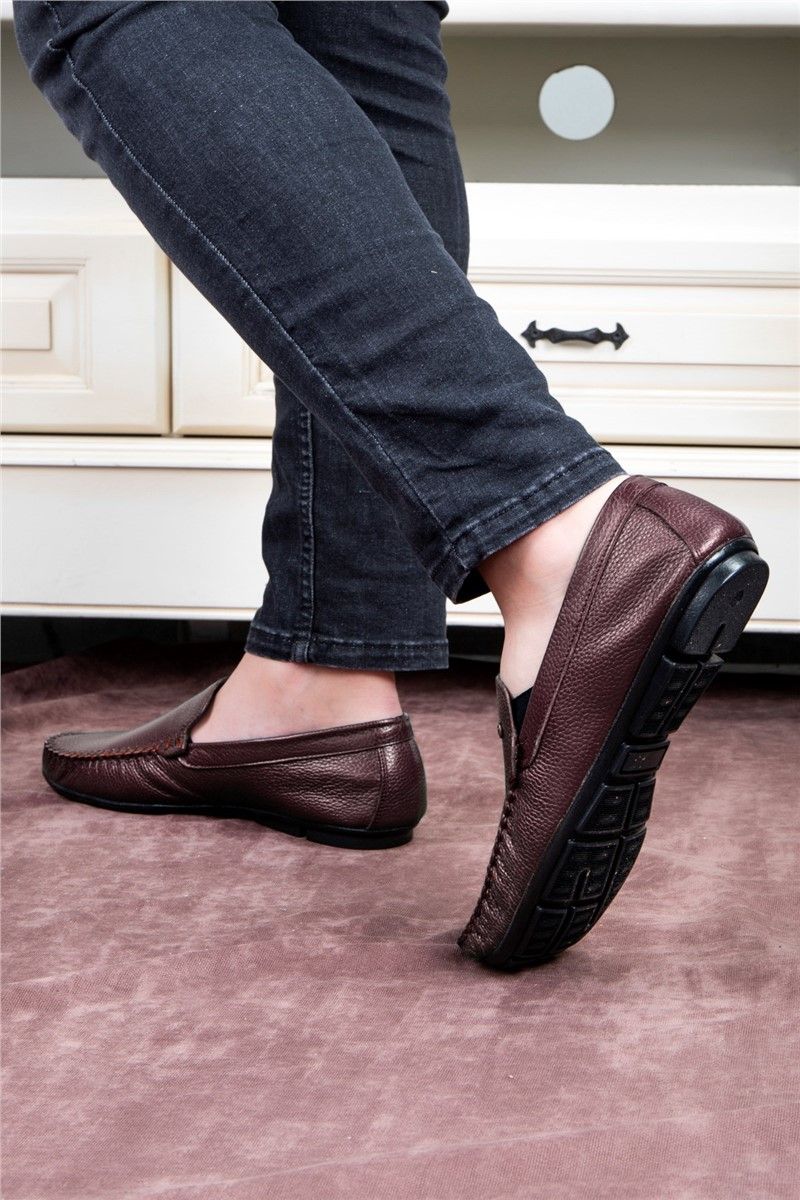 Ducavelli Men's leather shoes - Dark brown #333209
