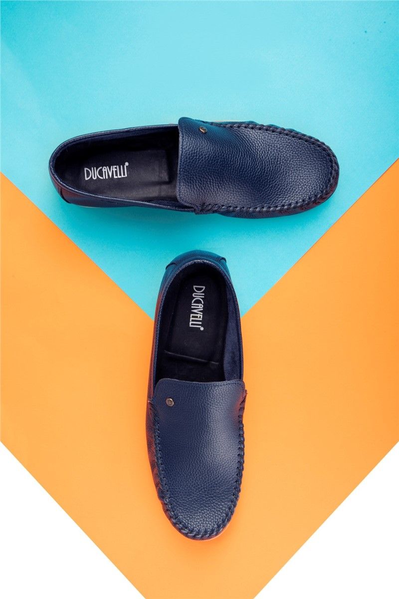 Ducavelli Men's Genuine Leather Shoes - Dark Blue #333210