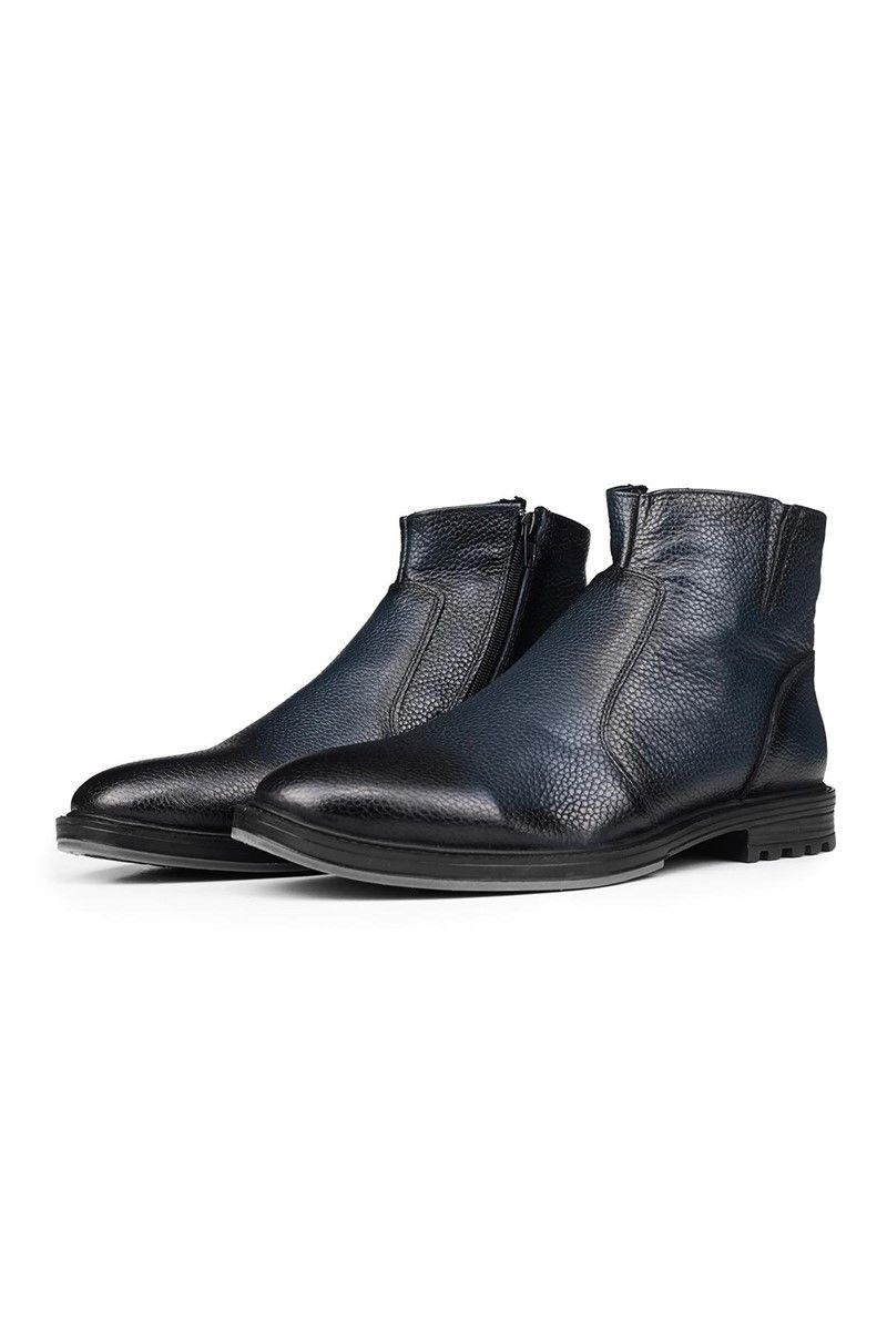 Ducavelli Men's Real Leather Boots - Dark Blue #316915