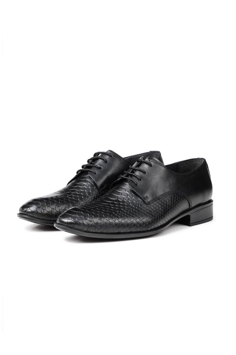 Ducavelli Men's Real Leather Embossed Shoes - Black #311468