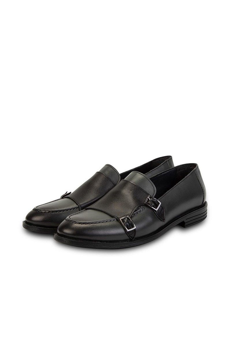 Ducavelli Men's Real Leather Monk Shoes - Dark Grey #308276