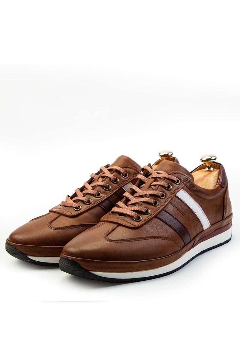 Ducavelli Men's Real Leather Trainers - Brown #308254