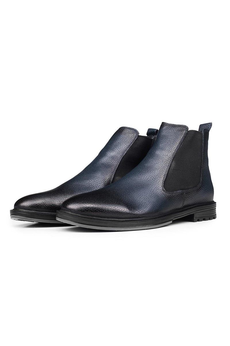 Ducavelli Men's Real Leather Chelsea Boots - Dark Blue #316908