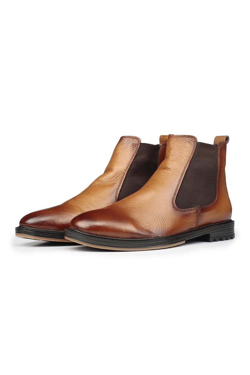 Ducavelli Men's Real Leather Chelsea Boots - Taba #316909
