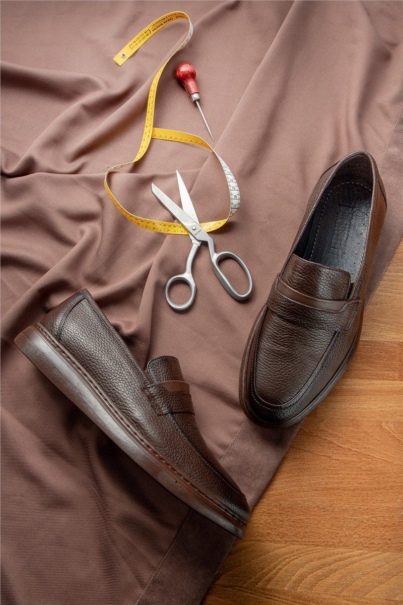 Ducavelli Men's Genuine Leather Casual Shoes - Dark Brown #334625