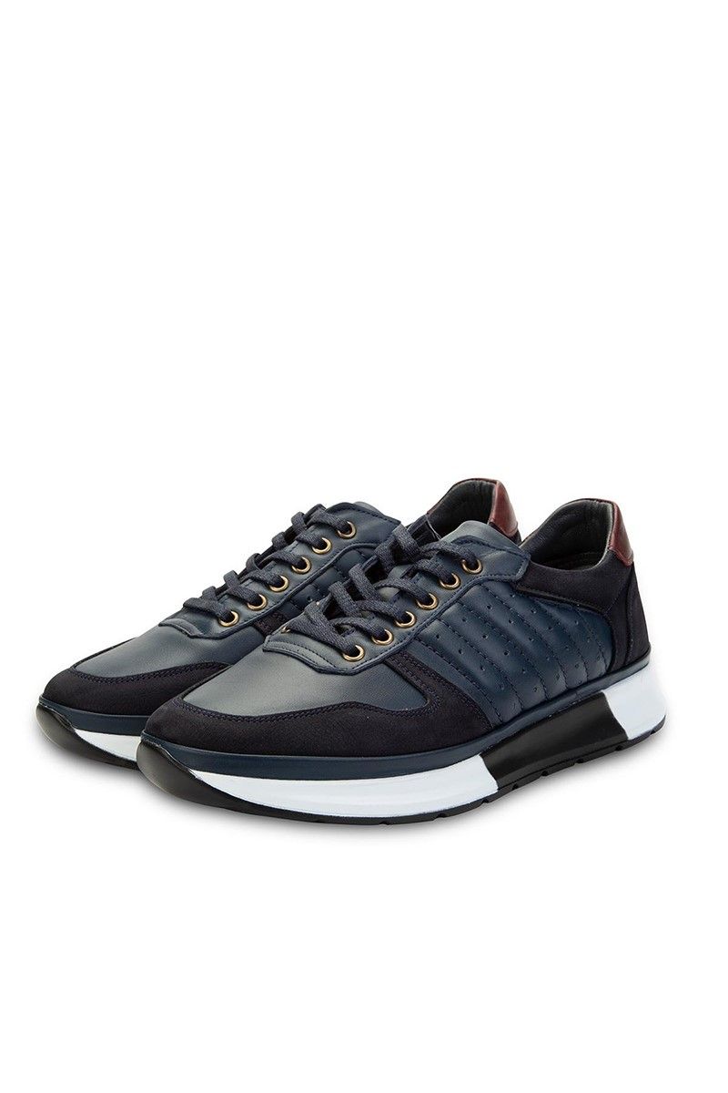 Ducavelli Men's Real Leather Trainers - Dark Blue #308268