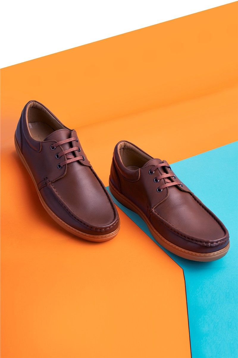 Ducavelli Men's leather shoes - Dark brown #333203