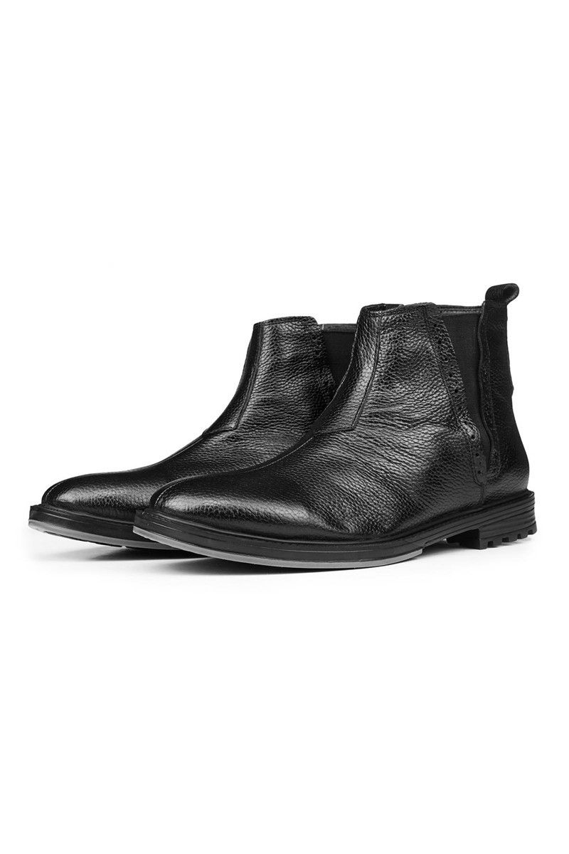 Ducavelli Men's Real Leather Chelsea Boots - Black #316906
