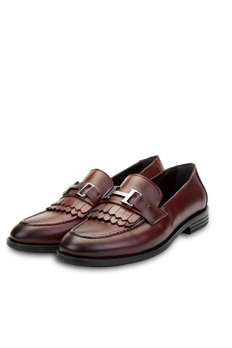 Ducavelli Men's Real Leather Tassel Kiltie Shoes - Burgundy #308281