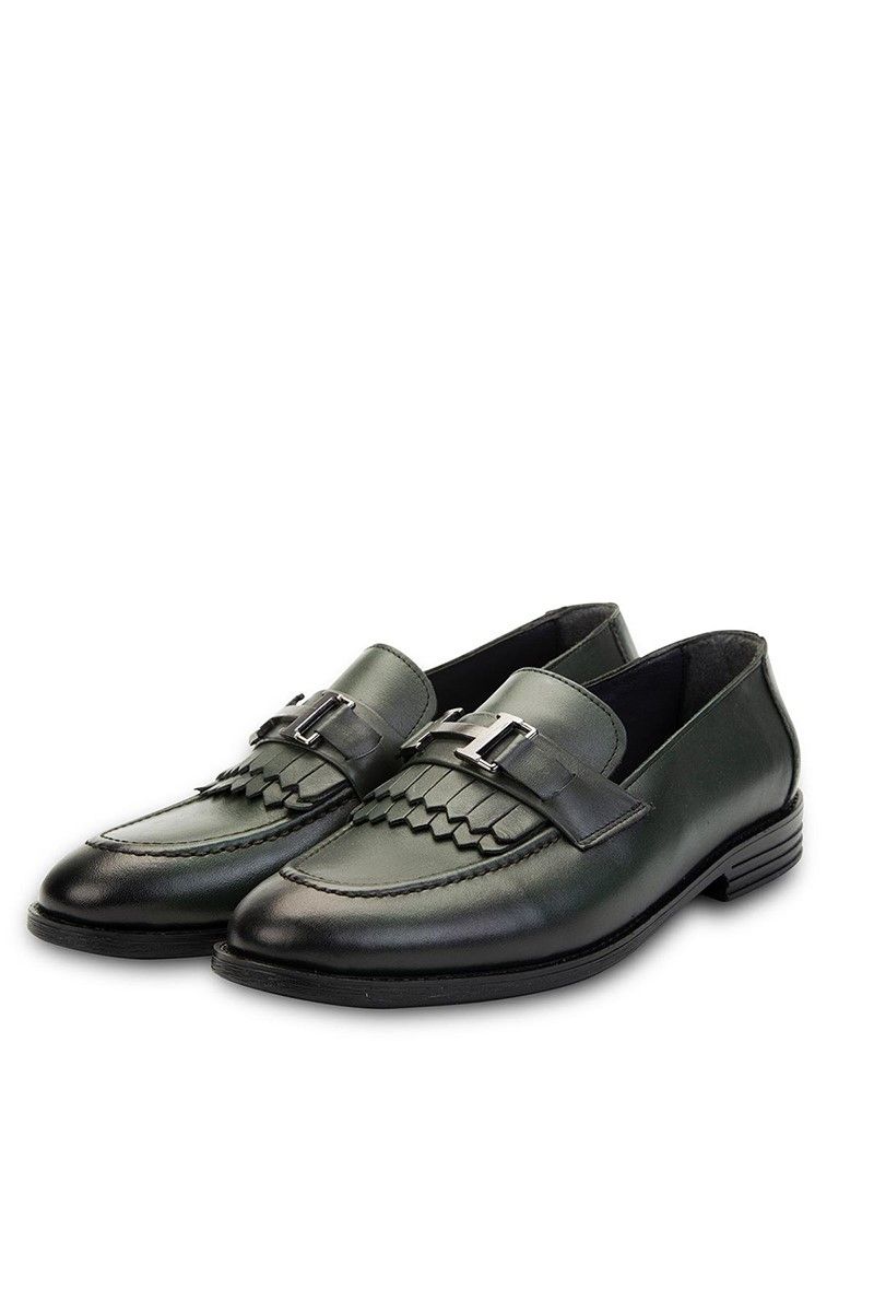 Ducavelli Men's Real Leather Tassel Kiltie Shoes - Dark Green #308282
