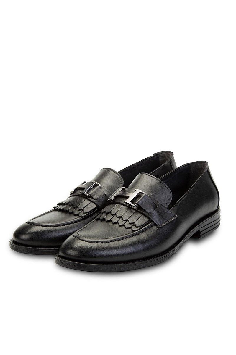 Ducavelli Men's Real Leather Kiltie Loafers - Black #308283