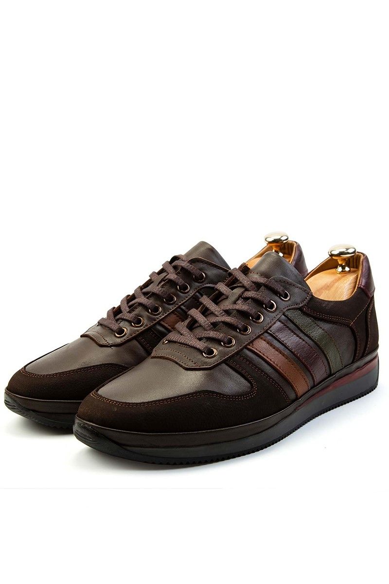 Ducavelli Men's Real Leather Trainers - Brown #308257