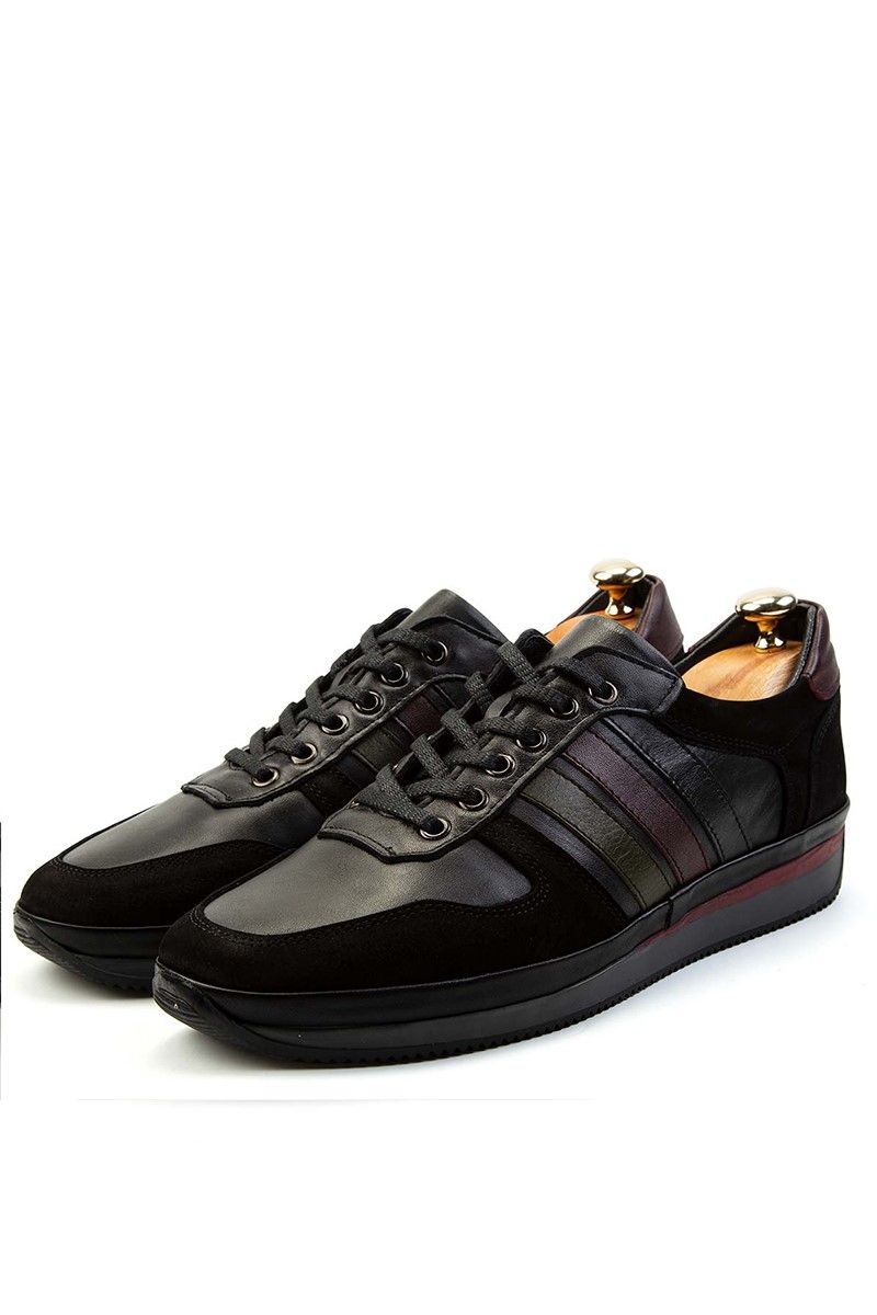 Ducavelli Men's Real Leather Trainers - Black #308259